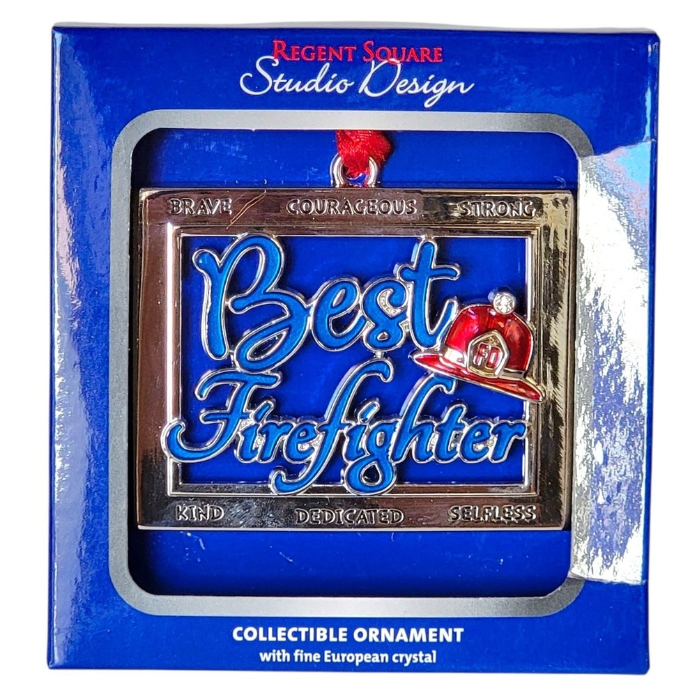 Regent Square Best Firefighter Christmas Ornament First Responder Euro Crystal